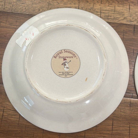 Vintage royal seasons stoneware winter snowman plates set of 4 - Picture 5 of 14